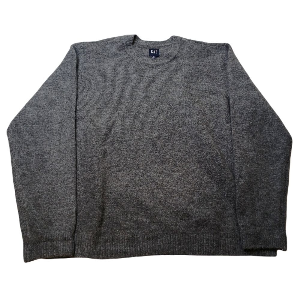 Gap Crewneck Sweater Mens 2XL Grey Faux‎ Wool Acrylic Stretch